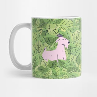 Goat in Leaves Mug